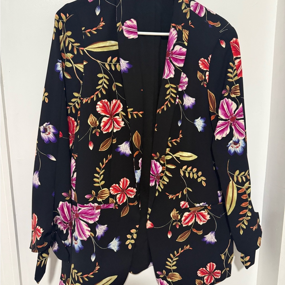 Floral Black Women's Jacket